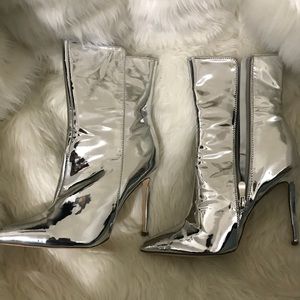 Metallic ankle boots